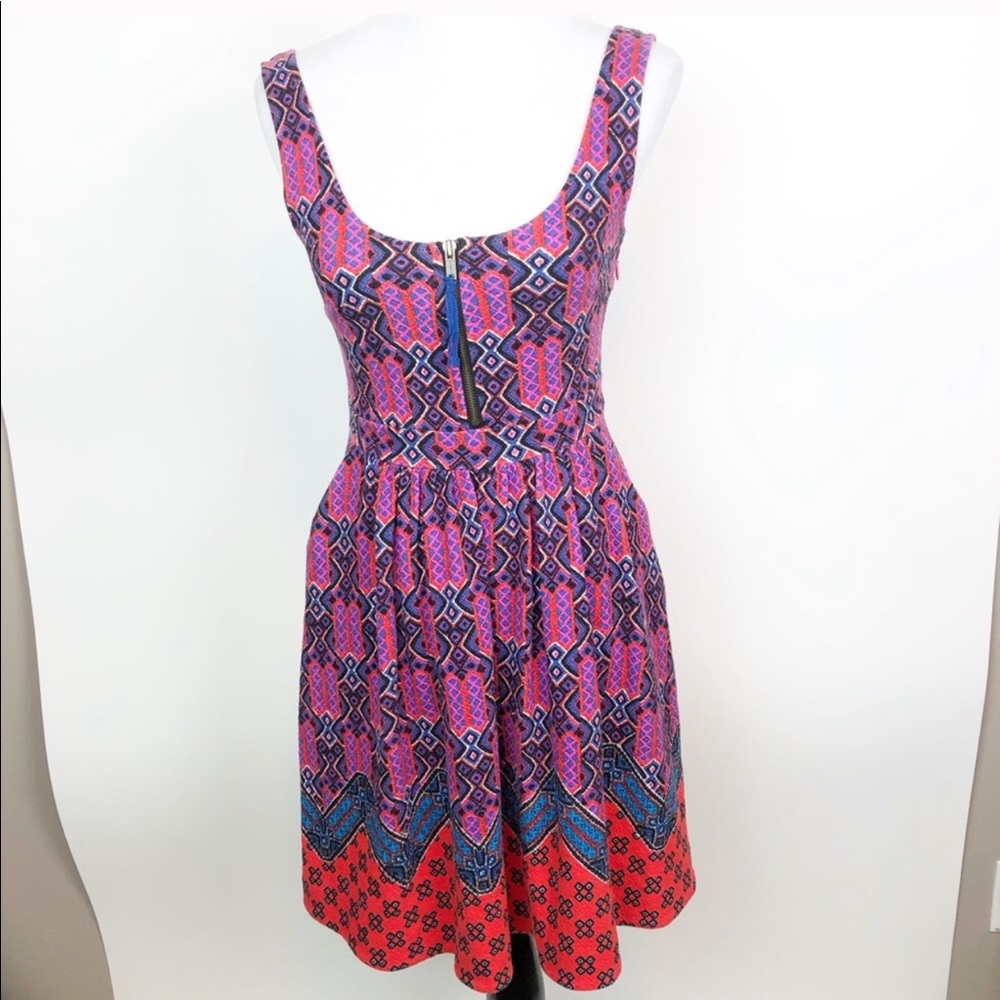 Anthropologie Maeve Multi Color Zipper Dress